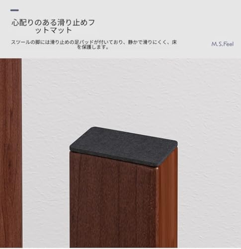 Diexgiy積み重ね可能な無垢材の丸型スツール、家庭用曲げ木ダイニングチェア/スツール、シンプルな和風小型、収納付きダイニングテーブル。 (ブラック,2個パック) [4]