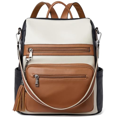 Image of Telena Womens Backpack Purse Vegan Leather Large Travel College Shoulder Bag with Tassel