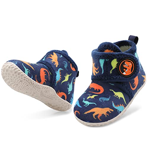 Leisfit LF-A03KDMX-BDINOSAUR-152 Toddler Slippers Boys Girls House Slippers Kids Winter Boots Warm Lightweight House Shoes thumb #7