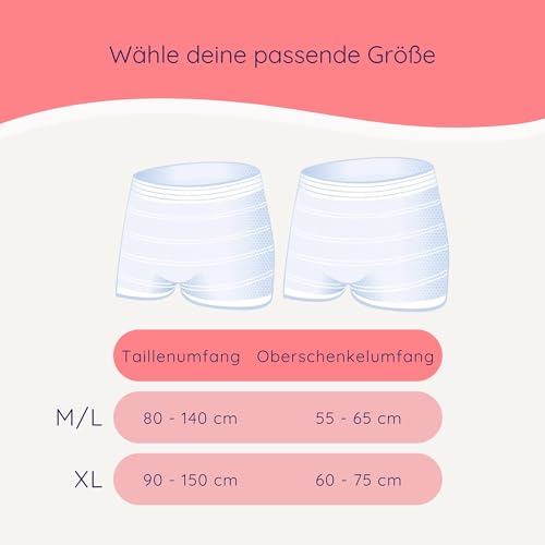 Bella Mamma Wochenbett Unterwäsche für Wöchnerinnen – 8 Stück Netzhosen (4 x 2) zur Fixierung von Wochenbettbinden | Öko-Tex | Made in EU