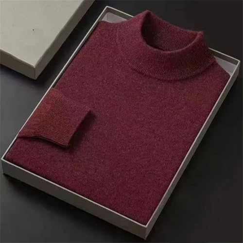 Men's Winter Fashion Half High Neck Thickened Warm Solid Knit Sweater with Casual Bottom Sweater4