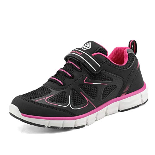 Dream Pairs 151003-K Zapatillas de Atletismo Running Deporte para Unisex Niños Negro Fucsia 33 EU/2 US Little Kid