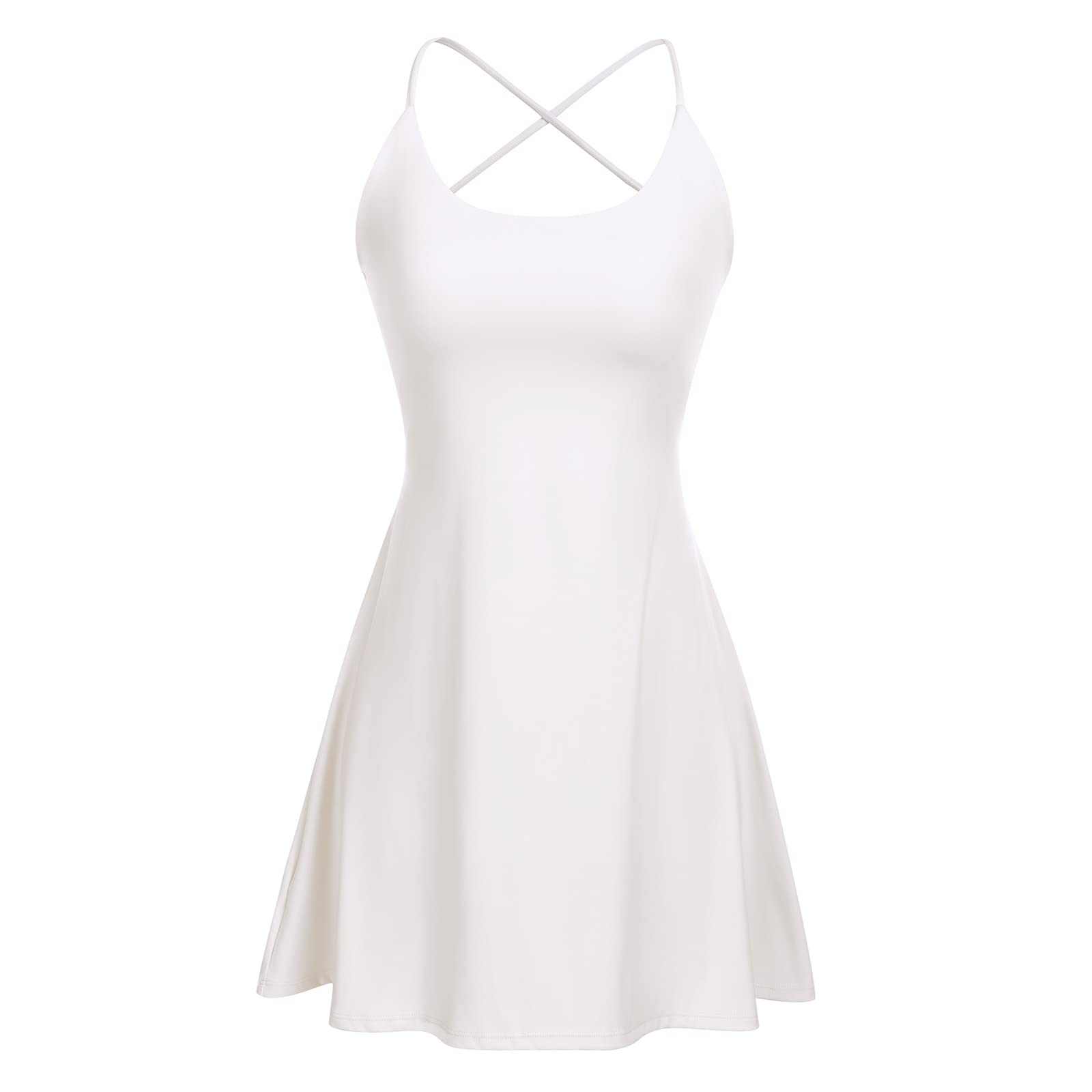 IDOPIP Robe de Tennis Femme avec Soutien-Gorge intégré et Short avec Poches Femme Robe de Sport Golf Athlétiques avec Bretelles Réglables