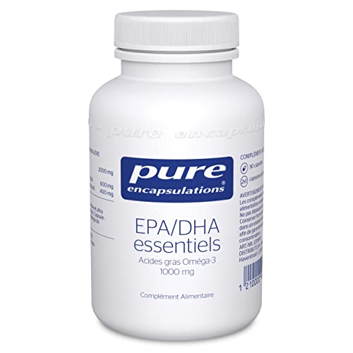 Pure Encapsulations - EPA/DHA Essentiels - Acides Gras Oméga 3 1000mg - Huile de Poisson Hautement Concentrée, Microfiltrée & Ultra Purifiée - 90 Gélules Cover