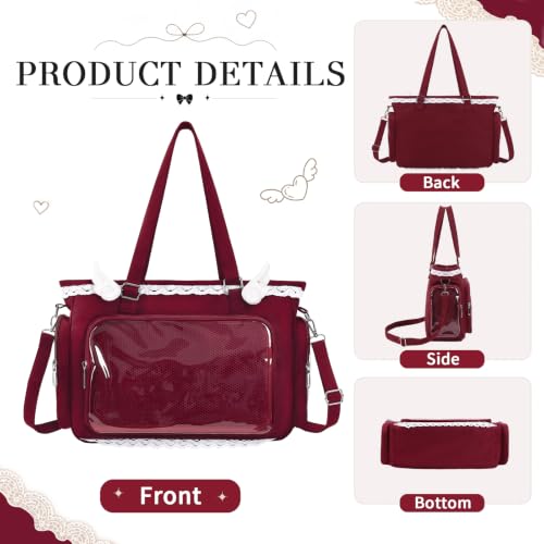 Lace Ita Crossbody Bag with Clear Window, Display Insert & Wing Pins (Red) - image 7