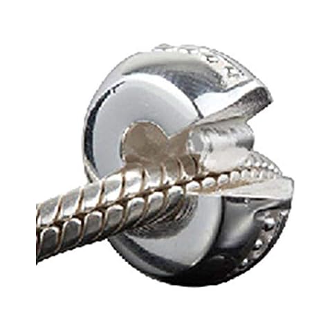 Round Clip Stopper Charms 925 Sterling Silver Clip Lock Stoppers Beads for Pandora Charm Bracelets Cover