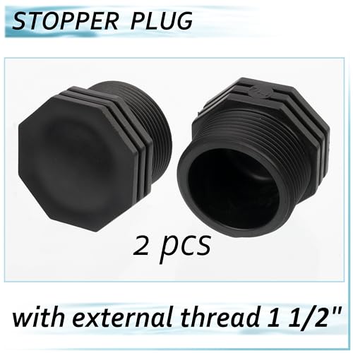 AERZETIX - C75022 - Satz mit 2 männlichen kappen 1 1/2 zum aufschrauben für das bewässerungsrohr tropfsystem - maximaler druck 10 bar - polyethylen - bewässerungskappen kreislaufanschluss