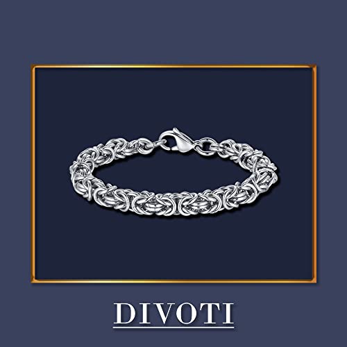Divoti Stainless Steel Handmade Round Byzantine Chain Bracelet For Men - 9.0" #TOP4