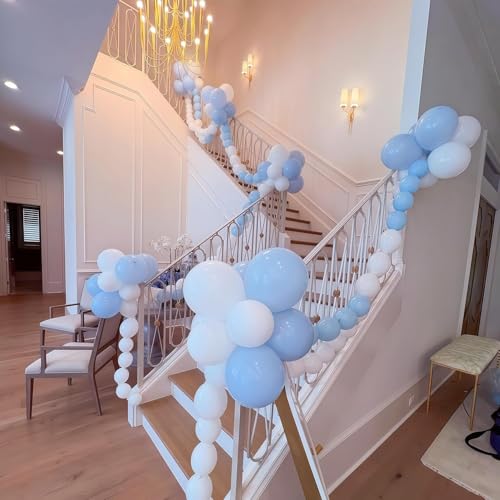 Image of Light Blue Linking Balloons, 60PCS 6 Inch Small Baby Blue Quick Link Balloons for Making Balloon Wall Heart Arch, Tails Balloon for Wedding Birthday Baby Shower Engagement Graduation Party Decorations
