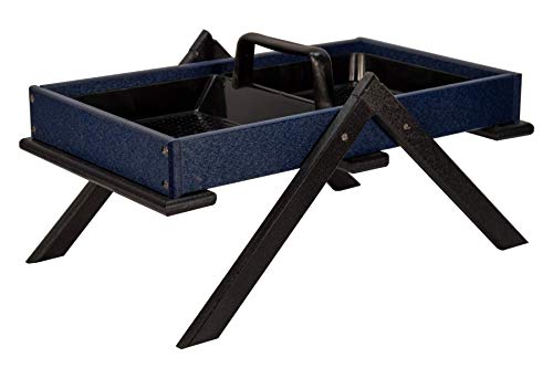JCs Wildlife Removable Tray Ground Bird Feeders - Platform Bird Feeder - Holds 8 Cups of Seed (Large, Blue)