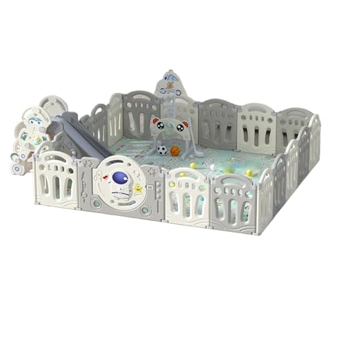 Magic ZC Parc Bebe, Grand Parc Bebe Modulable, Parc Bebe Pliable pour Enfants Intérieur Extérieur, Centre d'activités pour Nourrissons Aire de Jeux avec Éponge Anti-collision (Y 16+2 Combo)