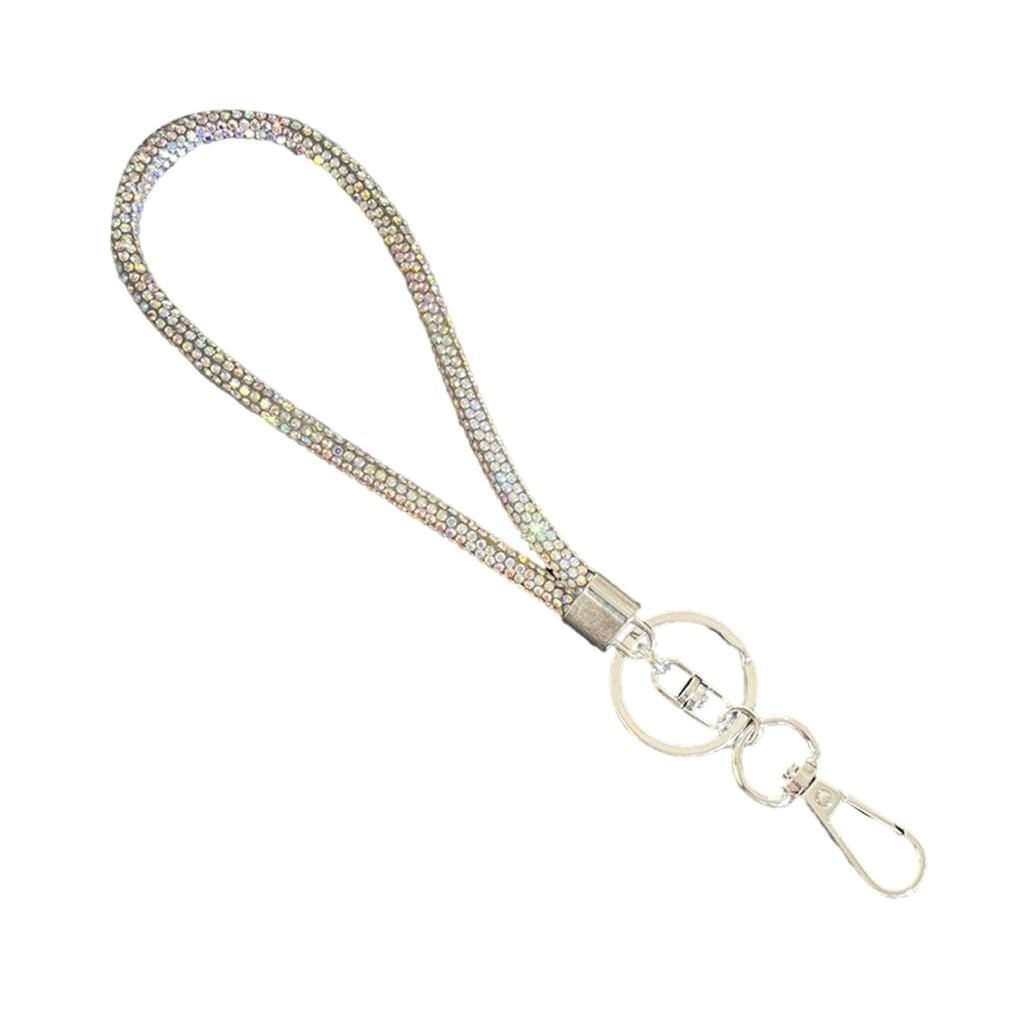 Fanswan Women's Ab Color Glittering Rhinestones Crystal Phone Lanyard Fashionable Crossbody Chain For Mobiles Fashionable Accessory For Bracelet Plate