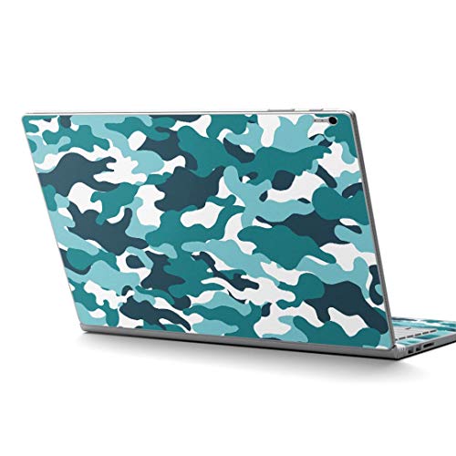 igsticker Surface Book / Book2 / Book3 13.5inch ブック2 専用 スキンシール サーフェス ブック2 カバー ケース フィルム ステッカー アクセサリー 保護 010728 迷彩 カモフラ 緑