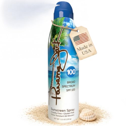 Panama Jack Continuous Spray Sunscreen - SPF 100 Broad Spectrum UVA/UVB Protection PABA Paraben Gluten & Cruelty Free Water Resistant (80 Minutes) 5.5 OZ (Pack of 1)