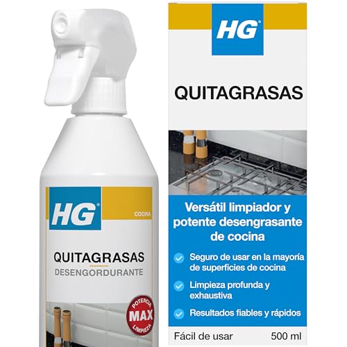 HG Elimina grasa 0.5L, Potente y Sencillo Desengrasante Multiusos para Cualquier Superficie de la Cocina, Elimina Grasa y Aceite Fácilmente, (128050130)