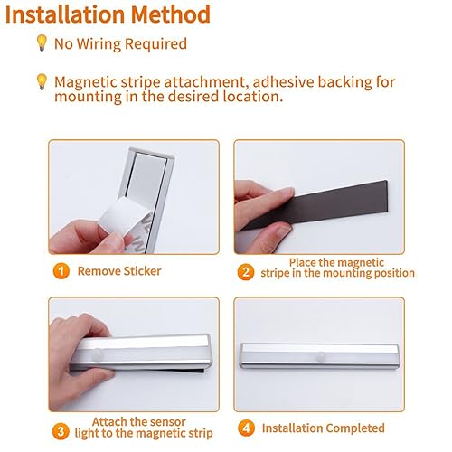 Autidefy SL000100 10Leds Outdoor Sensor Step Light,2 Pack Rv Sensor Led Closet Light,Stick-On Anywhere Magnetic Night Strip Light thumb #5