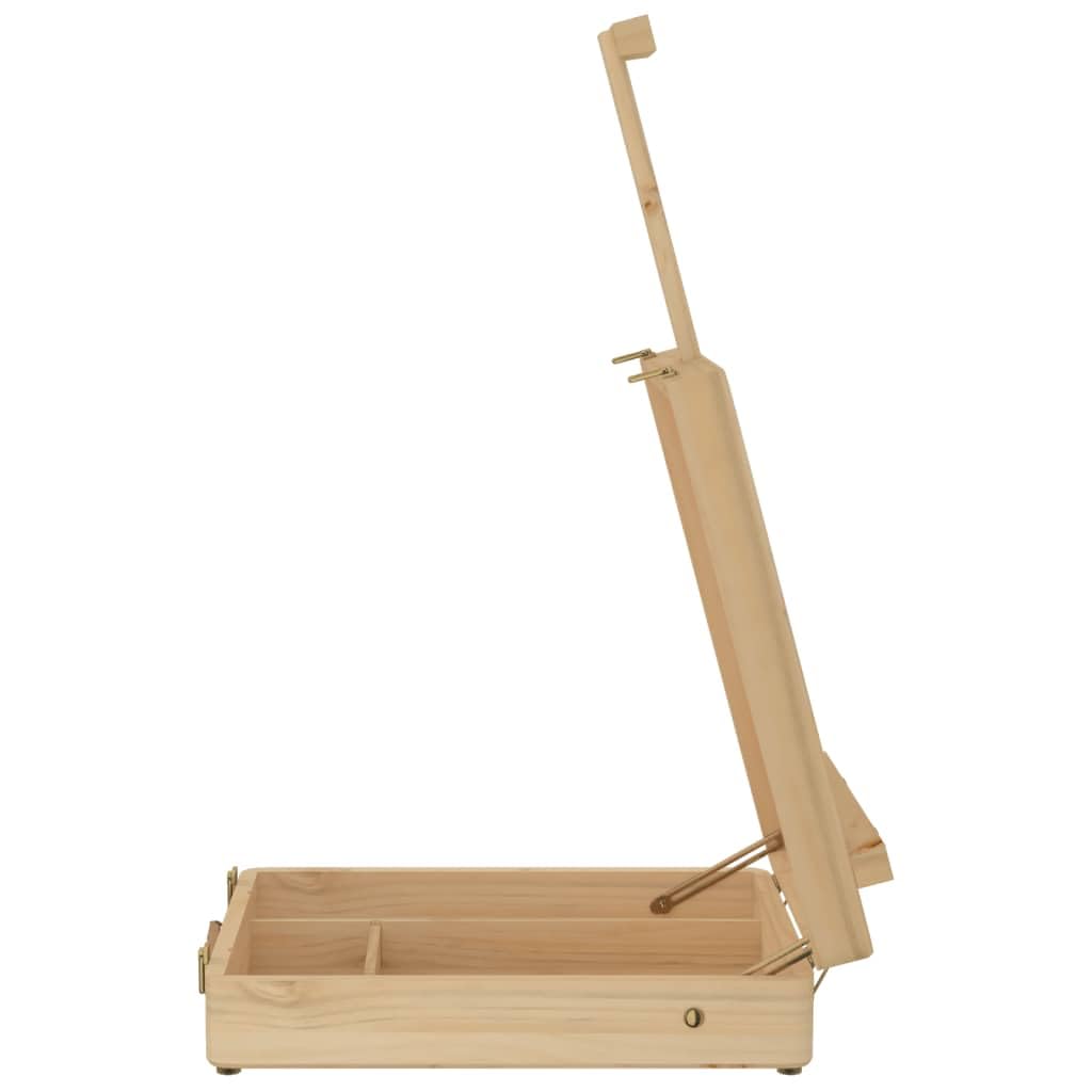 Caballete de mesa de madera maciza de pino, 27 x 43 x 68 cm, altura regulable y plegable, para lienzo de hasta 54,5 cm, con espacio de almacenamiento para pintar, dibujar, taller, escuela