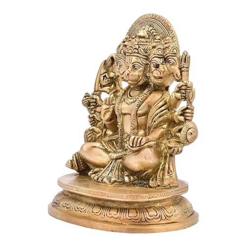 Radhika Poojan Bhandar Ashtadhatu-Brass Shri Panchmukhi Hanuman Ji Idol (3 Inch Height)