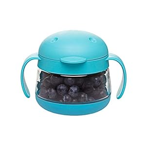 Ubbi Tweat No Spill Snack Container for Kids, BPA-Free, Toddler Snack Catcher, Blue