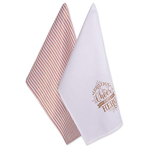DII Christmas Tea Towels Decorative Kitchen Dish Towel Set, 18x28, Cheer, 2 Piece