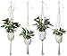 Luxbon 4er Set Makramee Blumenampel Baumwollseil Hängeampel Blumentopf Pflanzen Halter Aufhänger für Innen Außen Decken Balkone Wanddekoration - 41 Zoll, 4 Beine