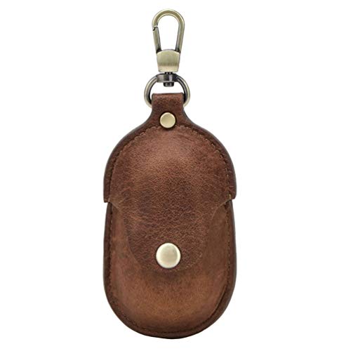 Baluue Kompatibel für Samsung Galaxy Buds Fall Leder Stoßfeste Schutz Ohrhörer Fall mit Karabiner Schlüsselbund - Braun Cover