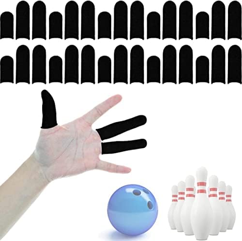 HALLEAST 30 Pieces Finger Sleeves for Bowling, Disposable Bowling Thumb Sleeves Anti-Sweat Breathable Protector Seamless Lightweight Anti-Skid Glove for Right Hand & Left Hand, Size S