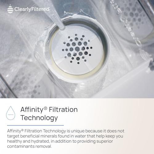 Image of Clearly Filtered Filtered Water Pitcher - 80 Fl Oz, NSF Certified - Targets 365+ Contaminants - Fluoride, PFAS, Lead, Chlorine, Microplastics - BPA /BPS Free - 10 Cup Filter (Pitcher Includes 1 Filter)