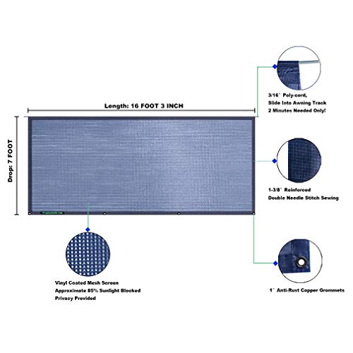 Image of RV Awning Mesh Sun Shade Screen for Motorhome Camper Trailer Sunshade