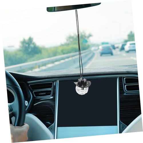 Adorno colgante para espejo retrovisor de auto: bola espejada con estampado de vaca, decoración para fiestas y regalos miniatura 4