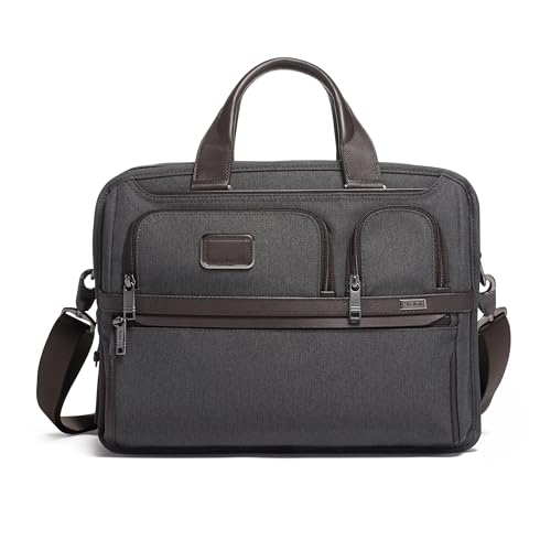TUMI Alpha Expandable Organizer Laptop Briefcase - 15-Inch Laptop Briefcase Organizer for Men & Women - Travel Laptop Bag - Anthracite
