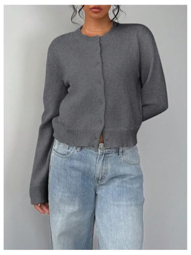 Image of SOLY HUX Women's Button Down Cropped Lightweight Cardigan Sweater Cute Fall Fashion 2026