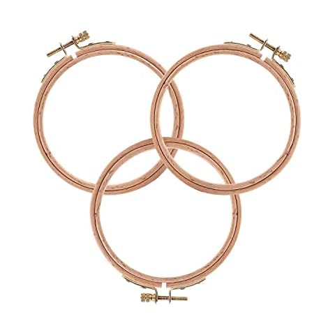 Sherbo 3 Inch Embroidery Hoop - Set of 3 Small Embroidery Hoop Made of Beech Wood, Perfect for Cross Stitch Hoop Designs & Wooden Rings Crafts Cover