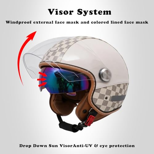 HWMAANF Dual Visor 3/4 Helmet