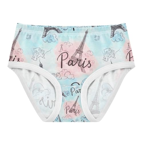 Eiffel Towers Underwear for Girls, Toddler Girl Briefs, Girls Underwear Cotton, 2–8 Years