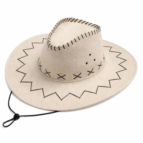 Nephar Casual Cowboy Hat Wide Brim Lightweight Props for Women & ...