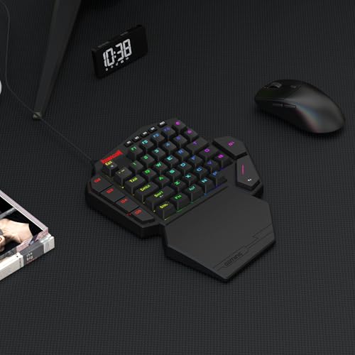 Image of Redragon K585 HE Rapid Trigger Gaming Keyboard, 8K Wired One-Handed Mechanical Keyboard w /Next-Gen UltraMag 100% POM Silky Magnetic Switch, Dual-Module Floating Structure Design, Detachable Wrist Rest