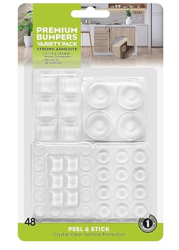 KESI ORNAMENTS Premium 48 Pieces Adhesive Clear Bumper Pads Variety Pack, Round and Square Rubber Feet for Electronics,Boards, Cabinet Stoppers, Drawers, Furniture, Noise Damper,Surface Protectors (B0D9D3M2G8) Amazon Price History, Amazon Price Tracker