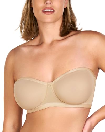 HSIA Strapless Bras for Women, Bella Convertible Minimizer Bandeau Bra Mesh Unlined Underwire Balconette Bras