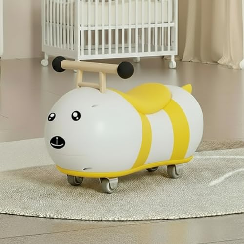 Image of StarAndDaisy Kids Bee Scooter /Push car Toy for Toddlers 1-3 Years Boys & Girls with 4 Wheels & 360 Degree Rotation. Cute bee Design Ride on for Children -Yellow