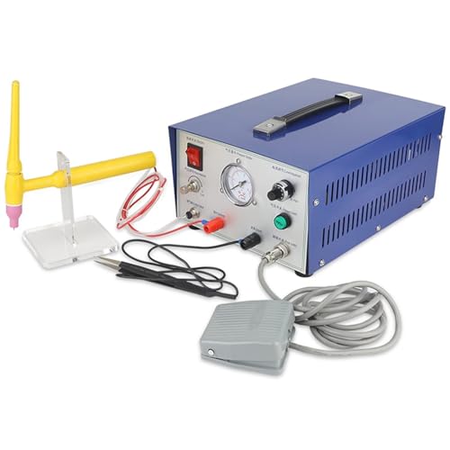 Automatic jewelry spot welder, jewelry pulse argon spot welder, 300W portable pulse flash jewelry welding machine for gold, silver and platinum with foot pedal