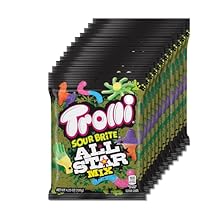 Trolli Sour Brite All Star Mix, Sour Gummy Candy, 4.25 Ounce Bags Pack of 12