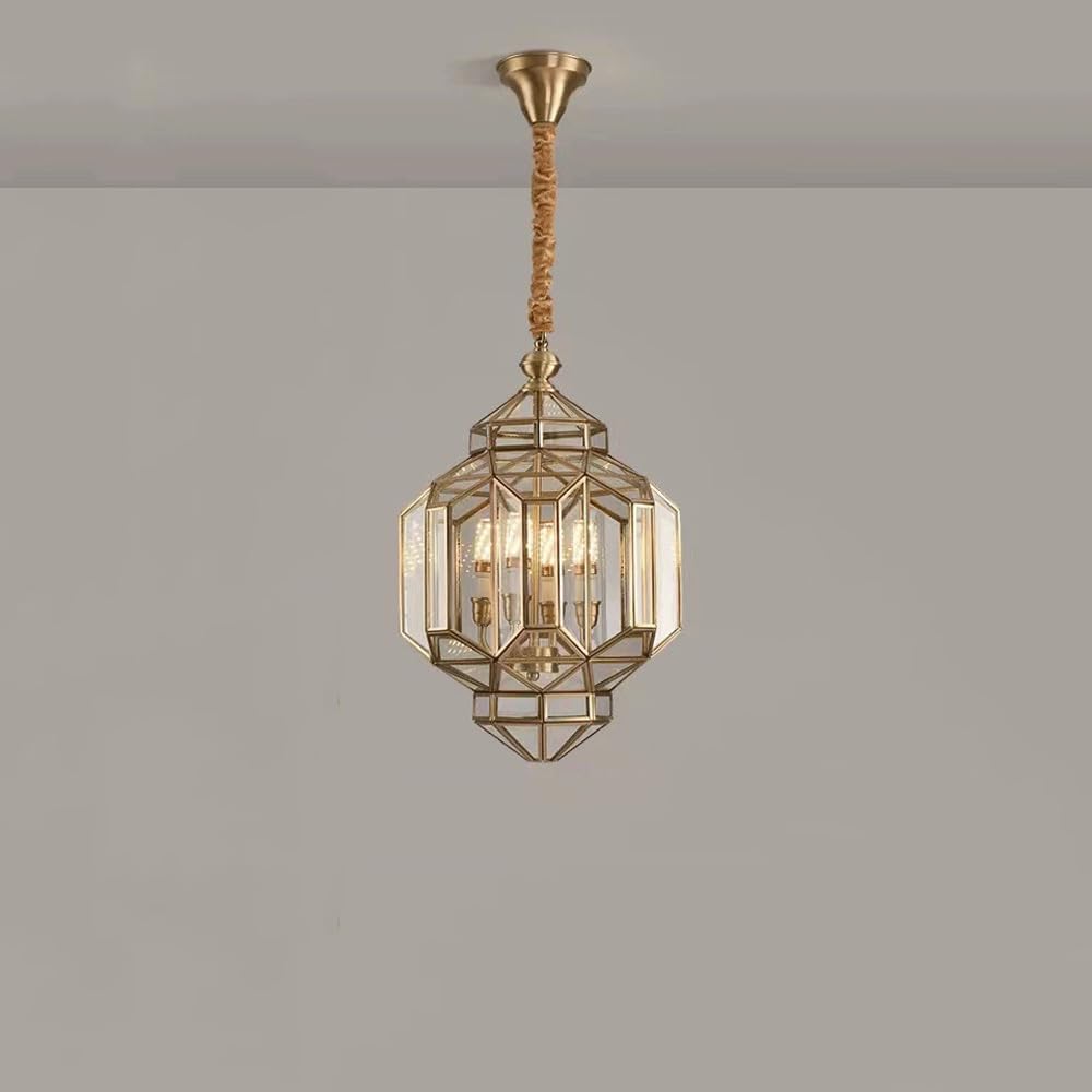 Suspension extérieure antirouille en cuivre lustre en verre pour entrée de maison