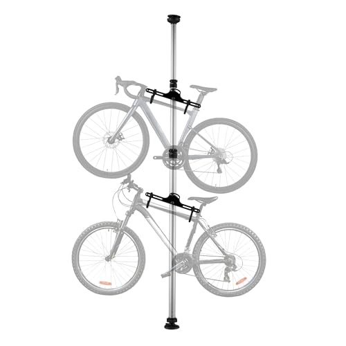Wiltec Porte vélo télescopique pour 2 vélos de 20 kg, 118 x 118 x 1600 mm, en Aluminium, Peu encombrant, Réglable 160-340 cm, Bras orientables 360°, Rack...
