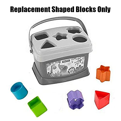 Image of Replacement Parts for Fisher-Price Baby's First Blocks Playset - FGP10 ~ Replacement Shaped Blocks ~ Triangle, Star, Square, Circle, Cross Shapes