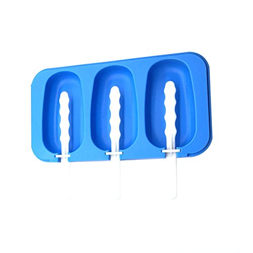 Somedays - Molde de silicona con 3 rejillas para polos de hielo con tapa, moldes de helado para niños