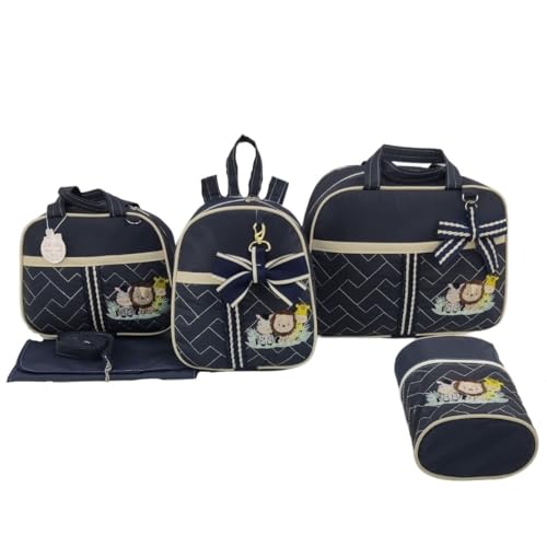 BOLSA MATERNIDADE 5 PEÇAS SAFARI BABY MENINO (Marinho)