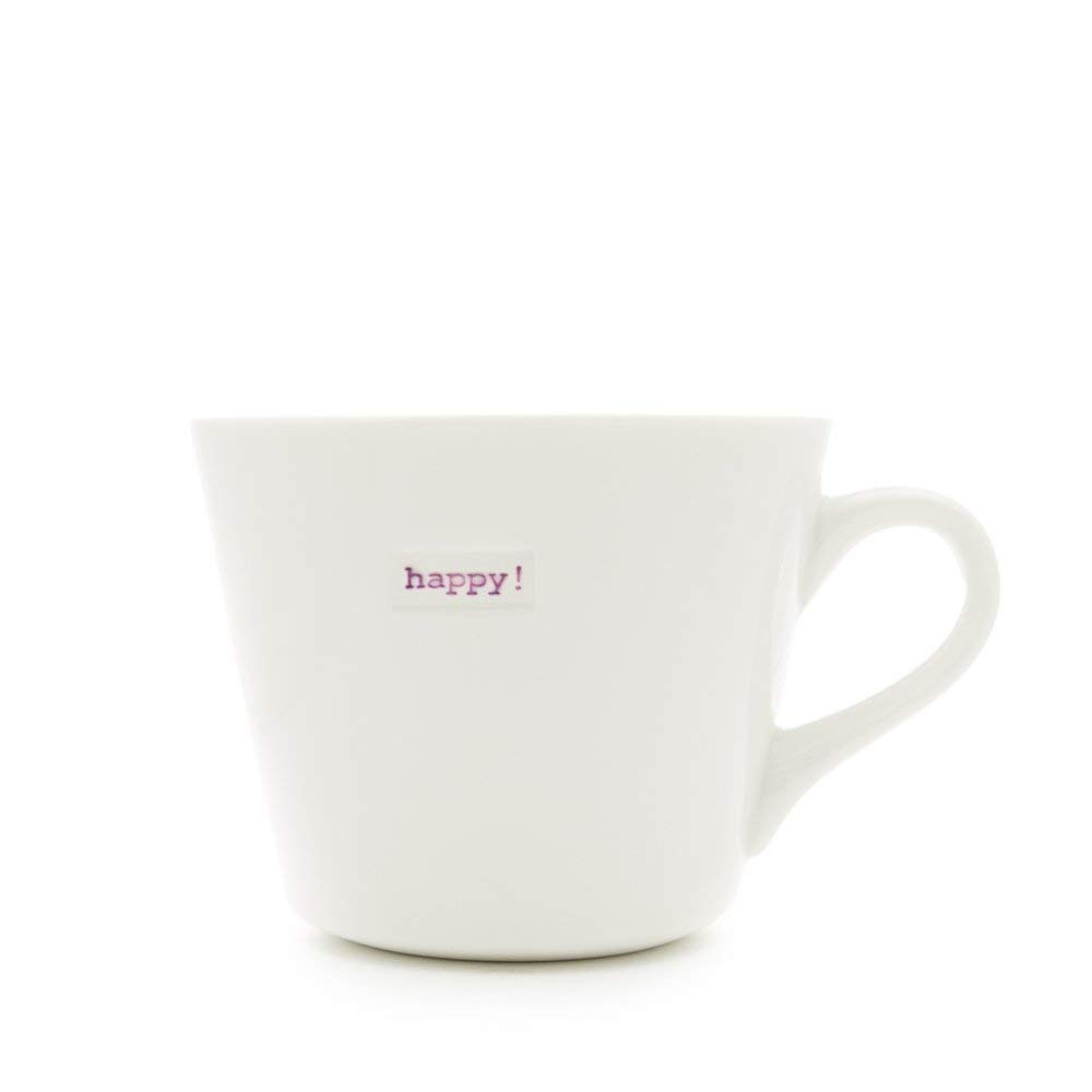 Keith Brymer Jones Word Range Standard Bucket Mug, 350ml, Happy (Lilac)