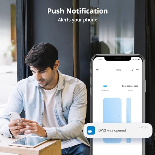 SONOFF DW2 WiFi Wireless Door Window Alarm Sensor with Phone Alerts, No Hub Required, Works with Alexa & Google Home, Low-battery Reminder, 2.4GHz WiFi Connectivity - Image 4