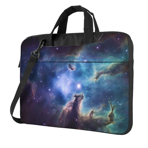 Sac pour ordinateur portable imprimé univers galaxie espace avec sangle épaule amovible